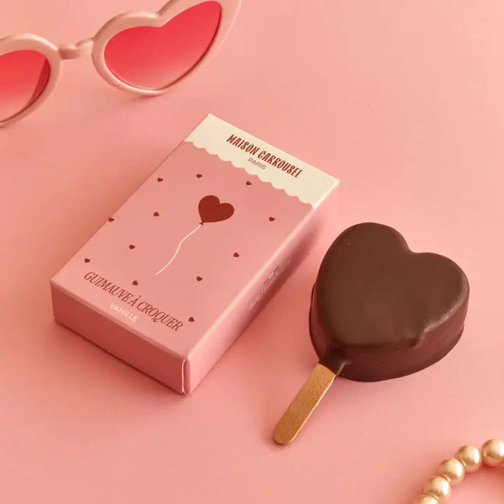 Guimauve coeur à croquer - vanille & chocolat noir