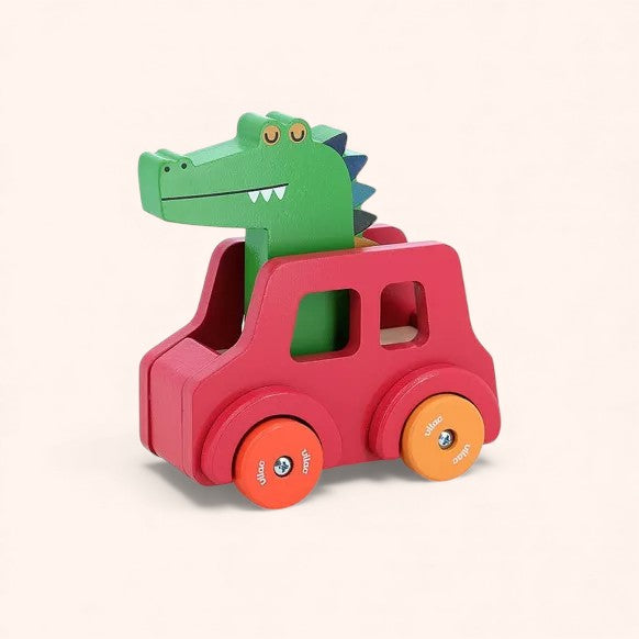 Voiture en bois- Le crocodile