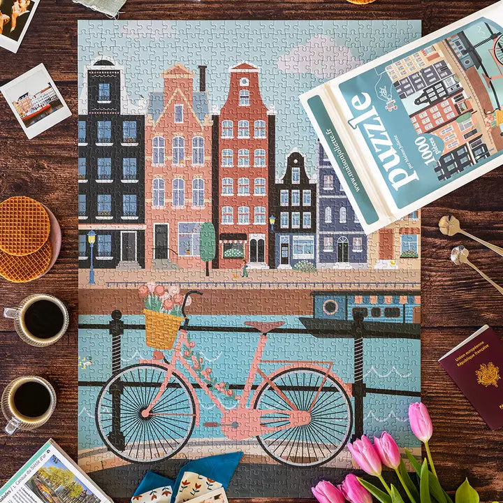 Puzzle 1000 pièces - Pédalons au fil de l'eau