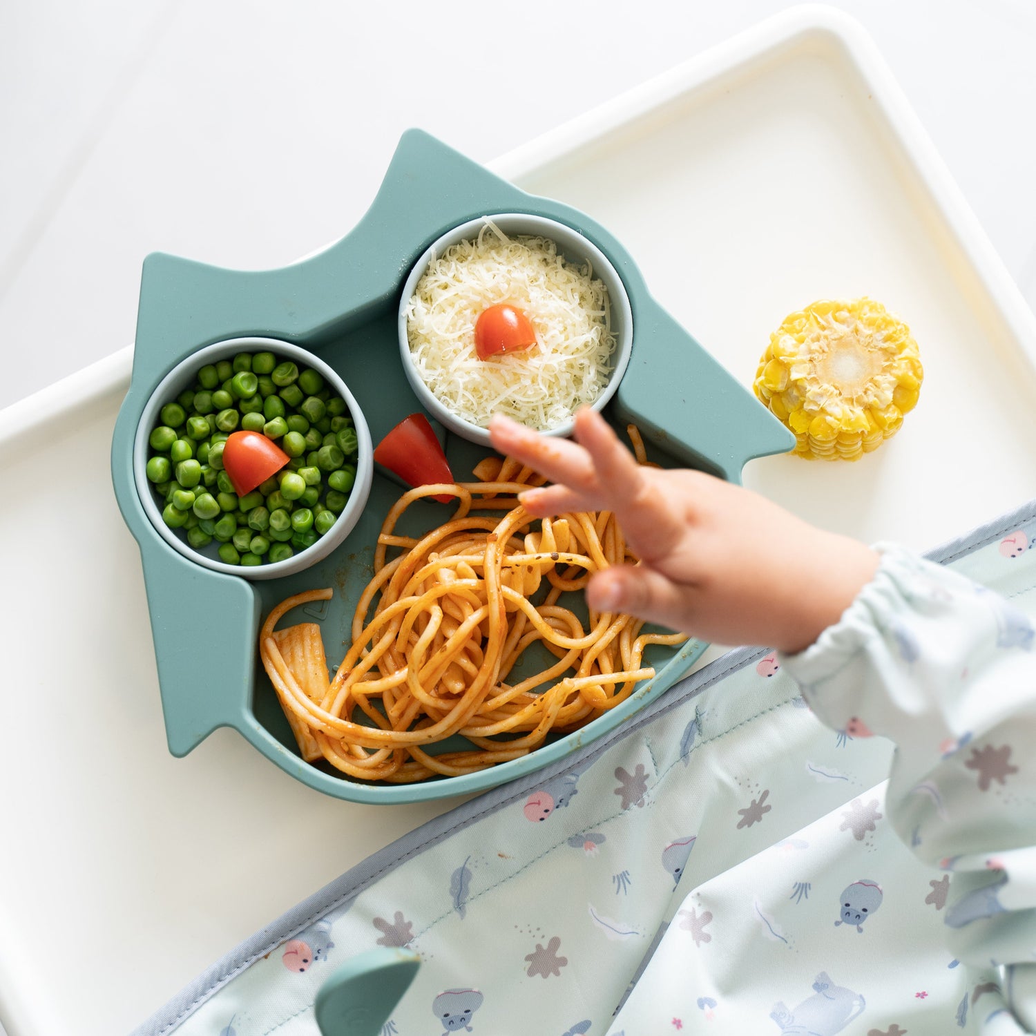 Assiette et bols avec ventouse - Chouette