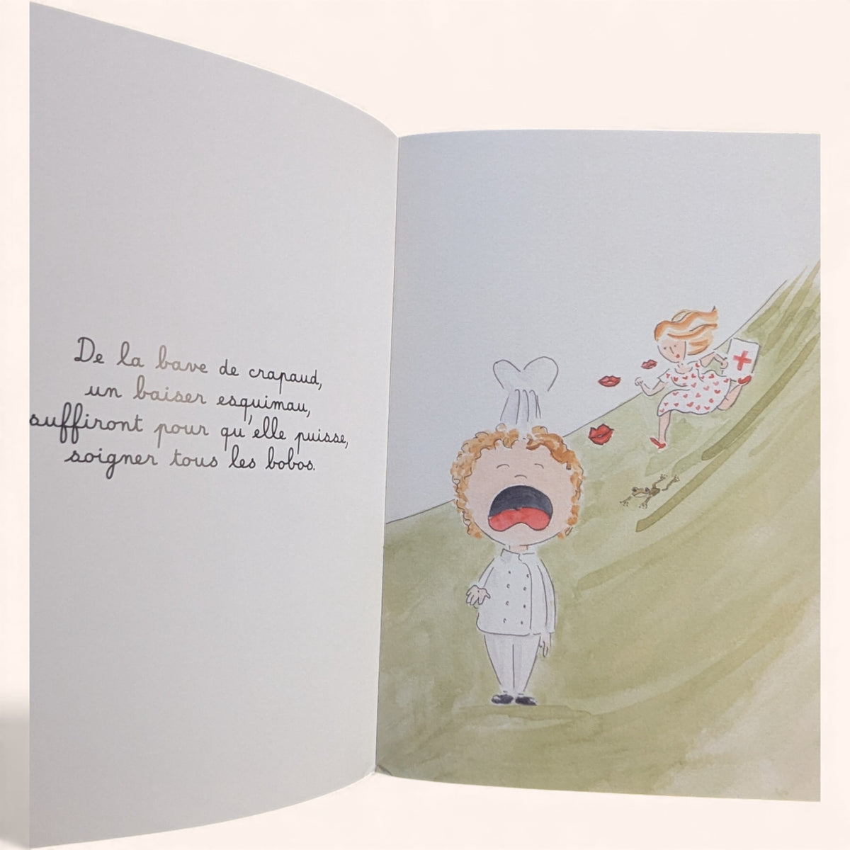 Extrait du livre : De la bave de crapaud, un baiser esquimau suffiront pour qu'elle puisse soigner tous les bobos