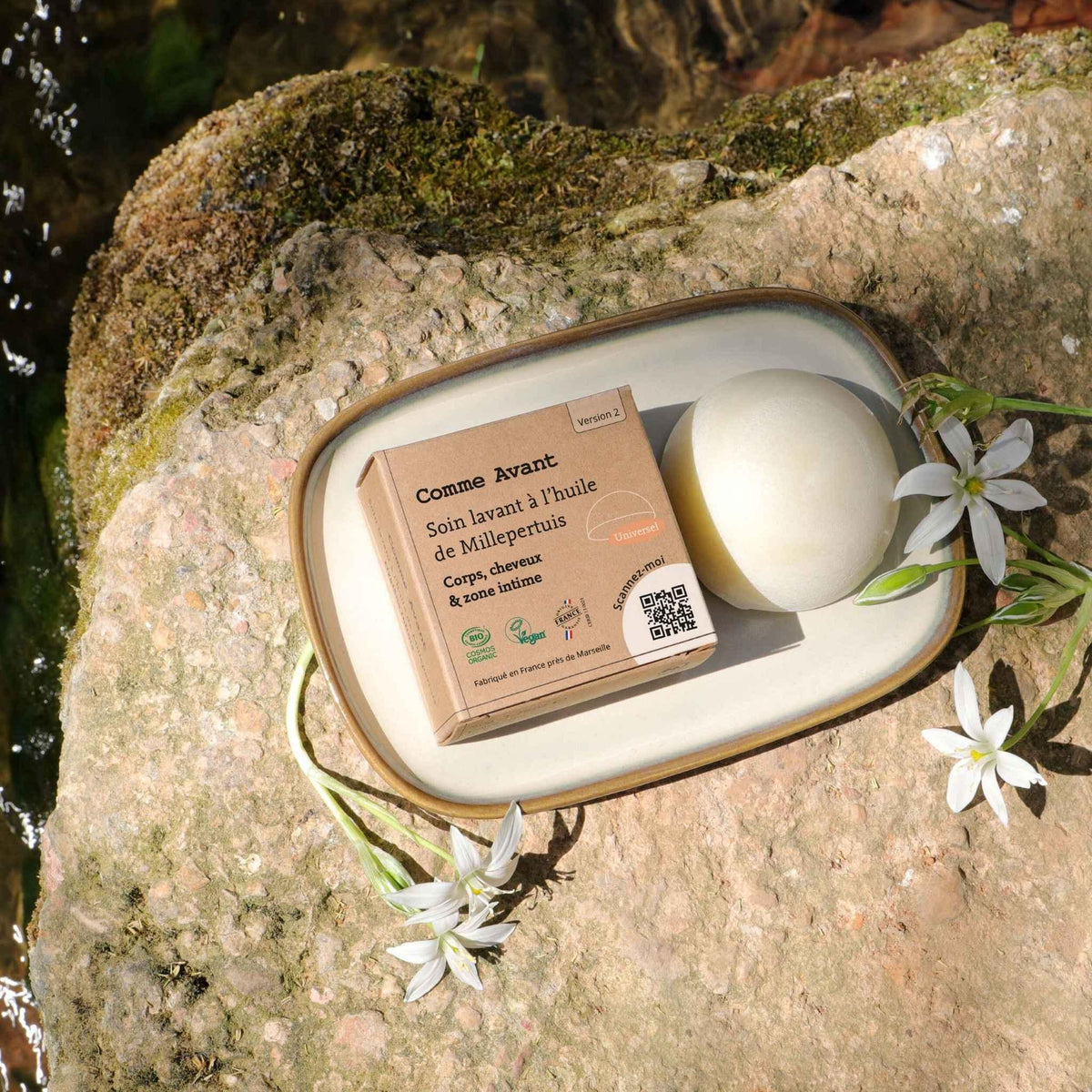 Soin lavant intime solide à l'huile de Millepertuis