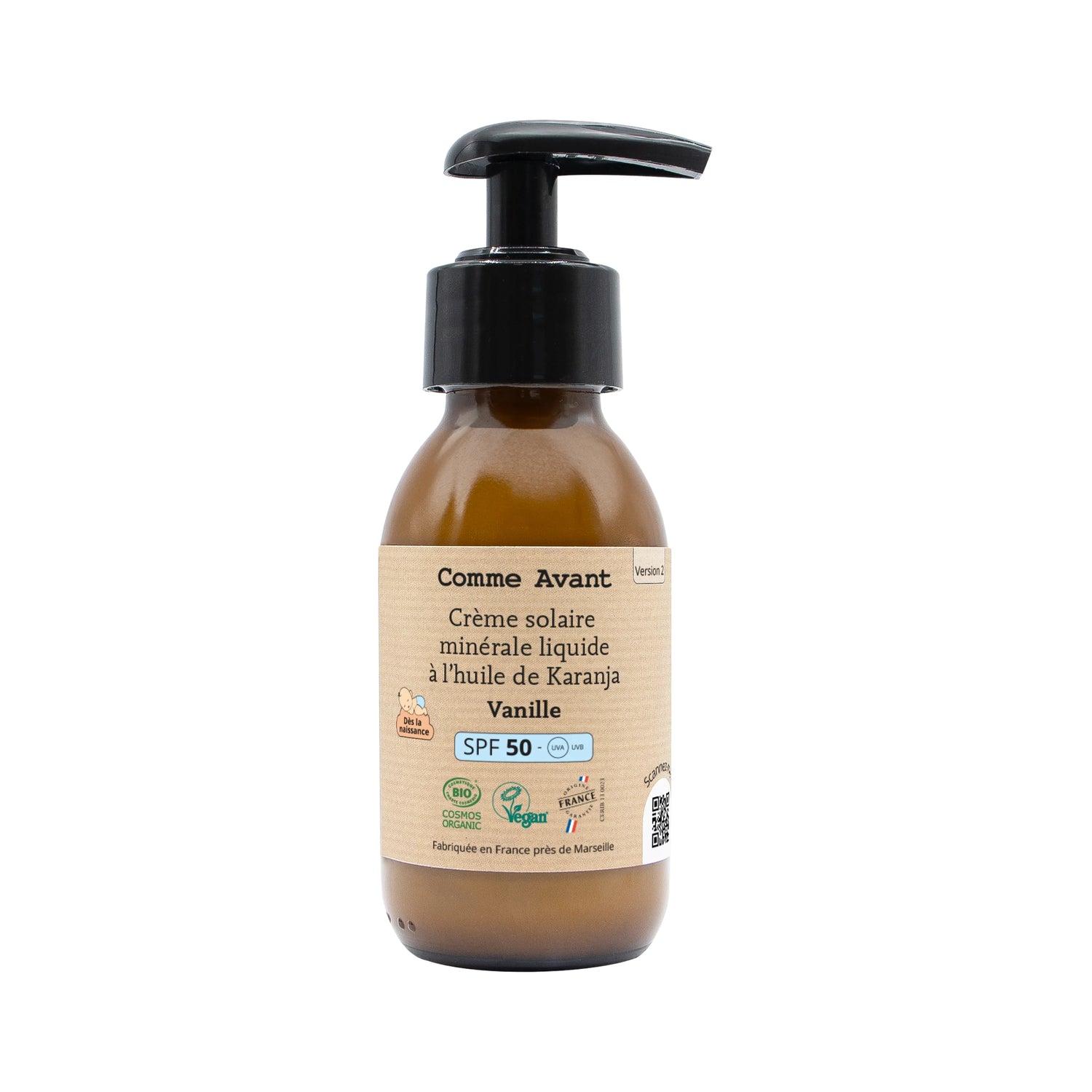 Crème solaire liquide SPF 50 - Vanille dès la naissance