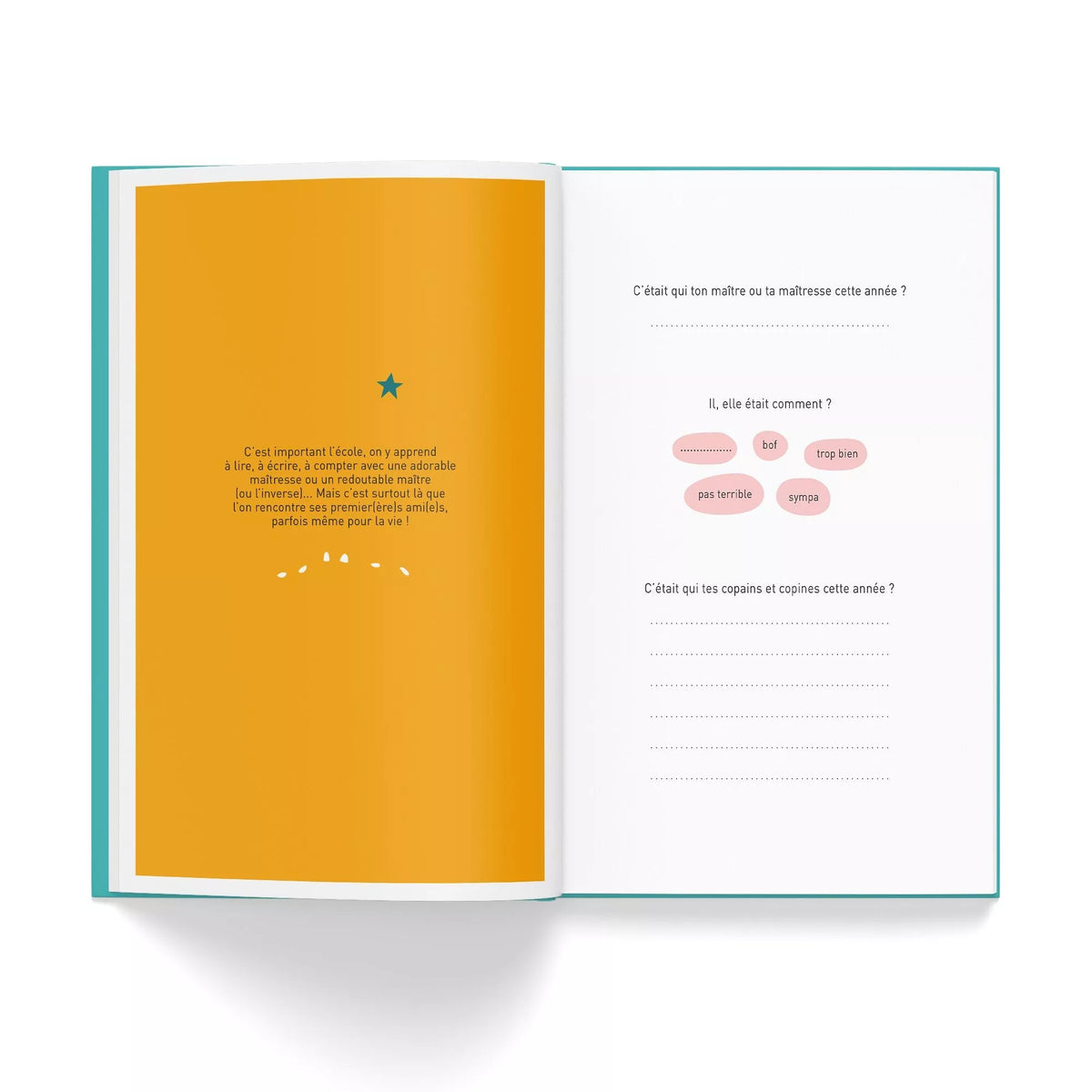 Extrait du livre souvenir enfance: qui était ton maitre ou ta maitresse et tes copains cette année