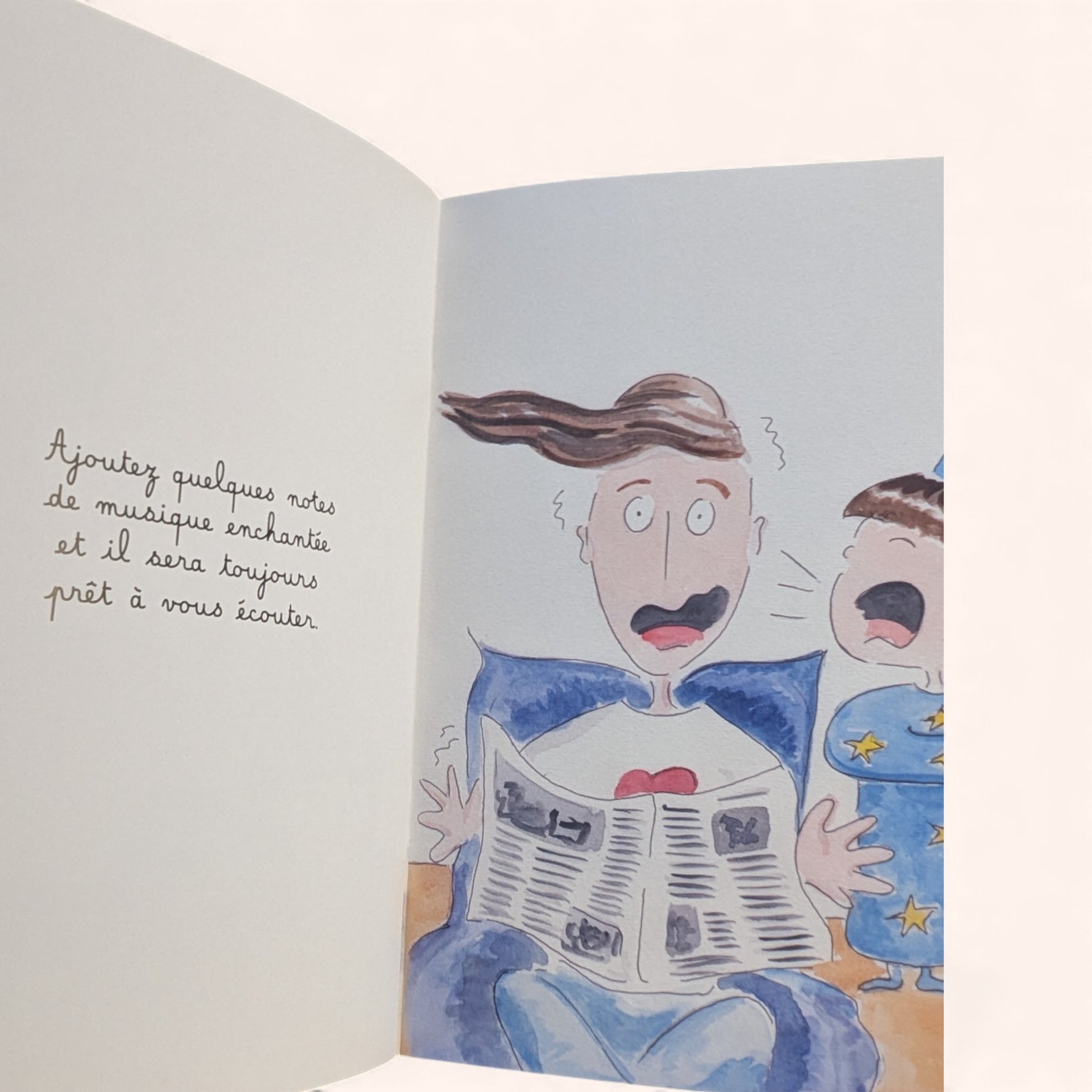 Extrait du livre poème papa: Ajoutez quelques notes de musique enchantée et il sera toujours prêt à vous écouter