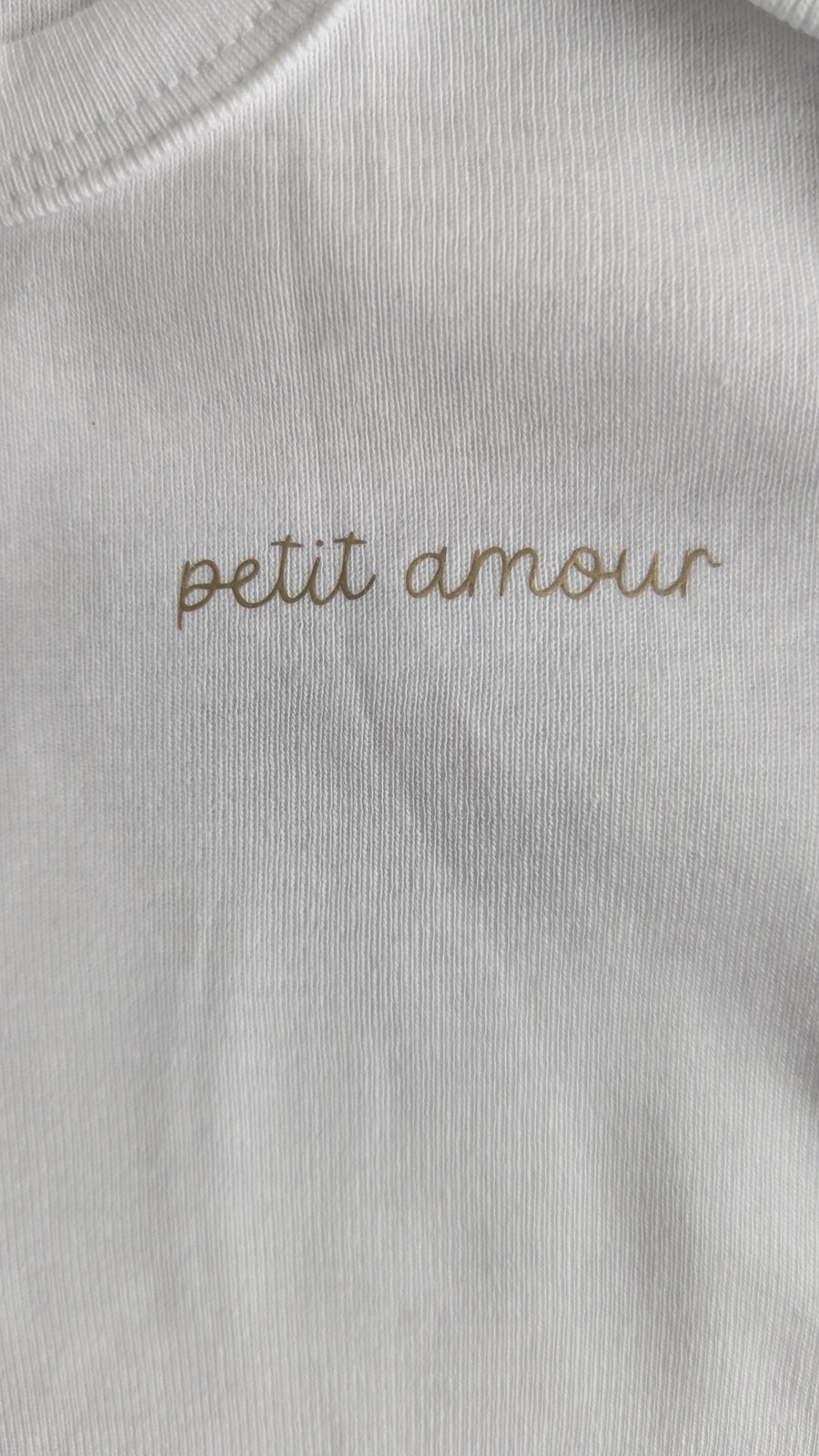 Body bébé manches courtes “Petit amour” – Coton bio